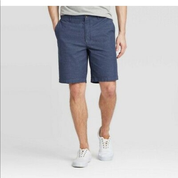 New Flat Front Blue Striped Linden Chino Short 30” - Picture 1 of 6